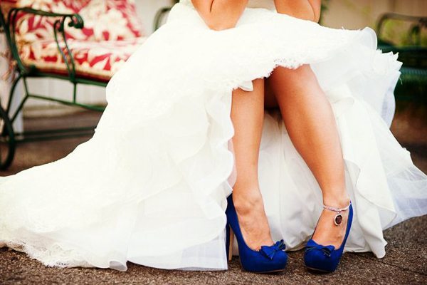 Algo azul zapatos de novia